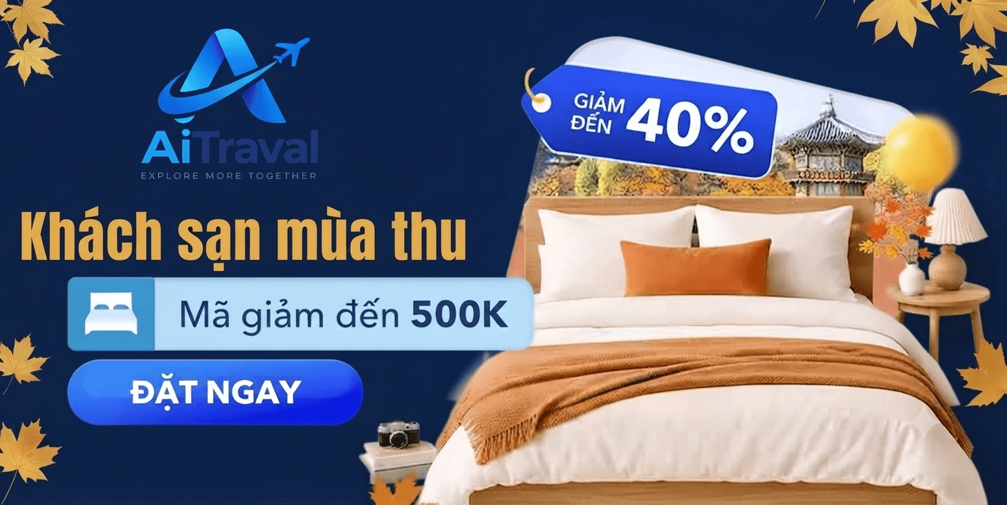 Banner khách sạn mùa thu giảm đến 40%